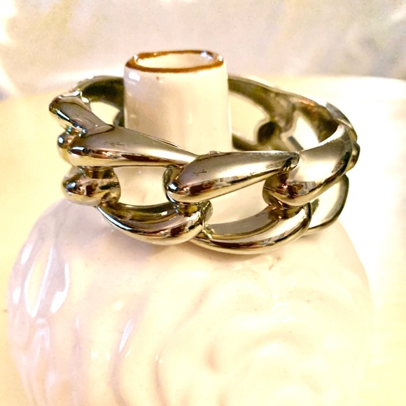 Chunky Silver Bangle Bracelet - Picture 2 of 4